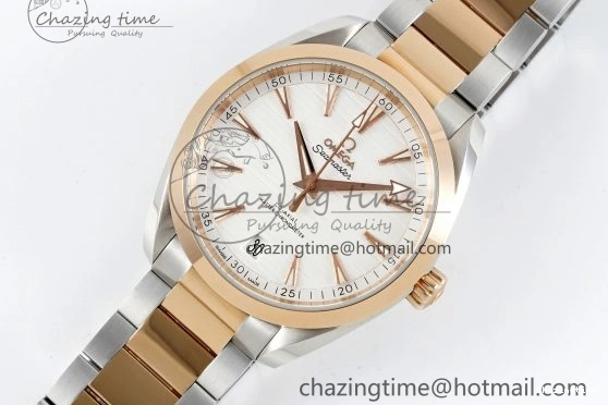 0127 Aqua Terra 150M SS RG JQK 1:1 Best Edition White Dial on SS RG Bracelet A OnTrend 7828